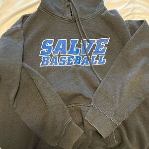 Salve Regina University Baseball Graphic Hoodie in Charcoal with Blue Lettering